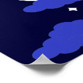 真夜中と星で満月 ポスター (角)