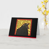 「真夜中のカラス」 カード (黄色い花)