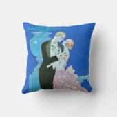 真夜中のキスのアールデコの装飾用クッション クッション (裏面)