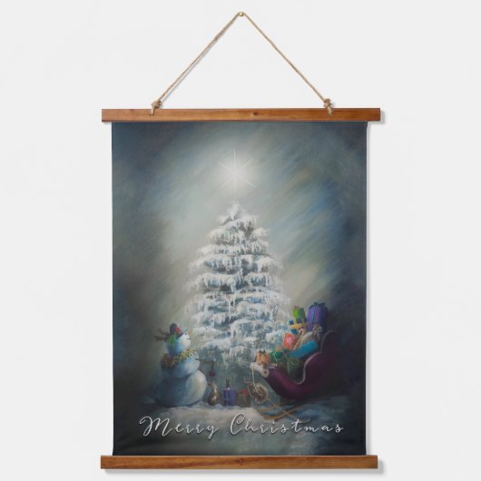 真夜中のクリスマス 吊り下げ型タペストリー (正面)