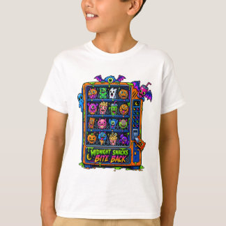 真夜中のスナックがモンスターに反撃 Tシャツ