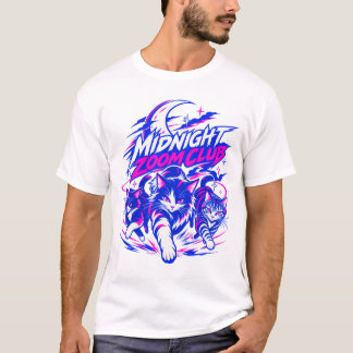 真夜中のズームクラブ ネオンキャット Tシャツ