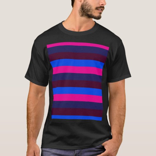 真夜中のネオンストライプ Tシャツ (正面)