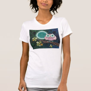真夜中のフクロウのTシャツ Tシャツ
