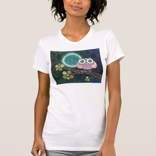 真夜中のフクロウのTシャツ Tシャツ (正面)