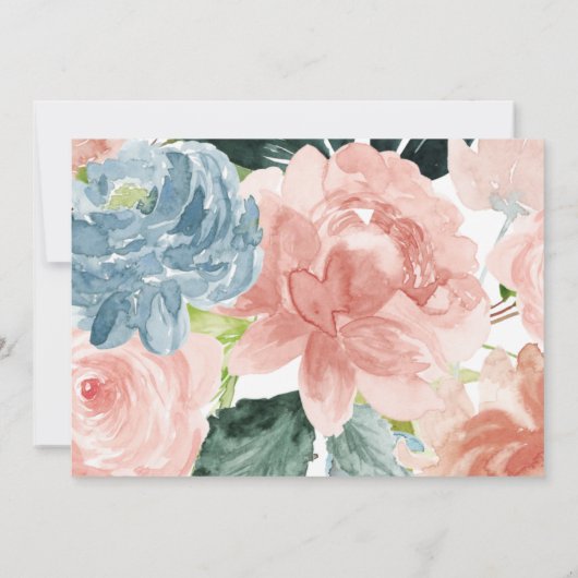 真夜中のフローラ金ゴールドスクリプト赤ちゃんシャワー招待 (裏面)