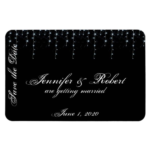 真夜中のブドウ園の結婚式の日付を保存 マグネット (横)