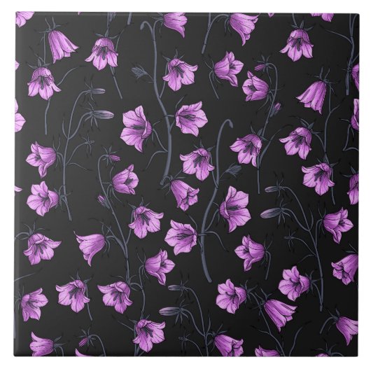 真夜中のブルーベル、ハレボルズ、ベルフラワーズ2 タイル (正面)