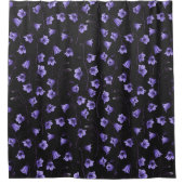 真夜中のブルーベル、ハレボルズ、ベルフラワーズ シャワーカーテン (正面)