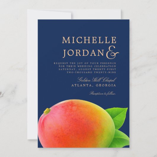 真夜中のマンゴ|の結婚のお祝いの招待 招待状 (正面)