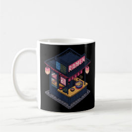真夜中のローファイ・ピクセルアートラーメン屋 コーヒーマグカップ