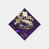 真夜中の仮装パープル結婚ズ スタンダードカクテルナプキン (角)
