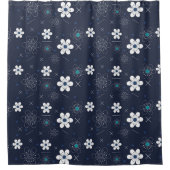 真夜中の冬の花シャワーカーテン シャワーカーテン (正面)