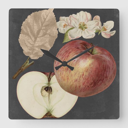 真夜中の収穫II スクエア壁時計 (正面)