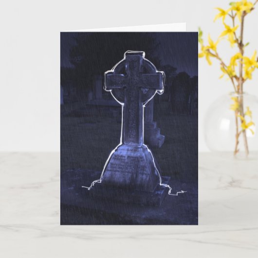 真夜中の墓地カード カード (黄色い花)