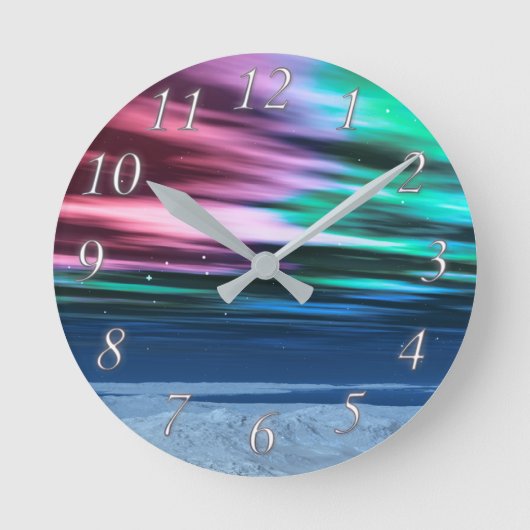 真夜中の夜明け時計 ラウンド壁時計 (正面)