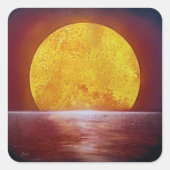 真夜中の太陽のステッカー スクエアシール (正面)