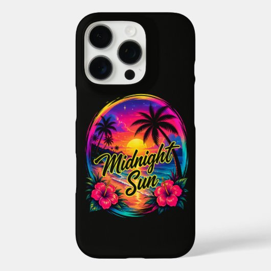 真夜中の太陽の熱帯ビーチのサンセット Case-Mate iPhoneケース (裏面)