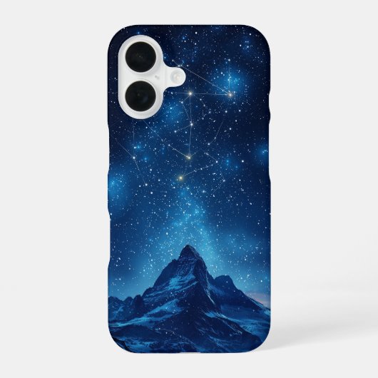 真夜中の山の空のスマホケース iPhone 16ケース (裏面)