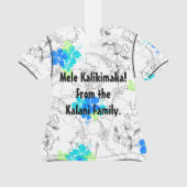 真夜中の庭のハワイのハイビスカスのアロハワイシャツ オーナメント (裏面)