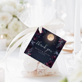 真夜中の庭の月の結婚式のお礼 フェイバータグ