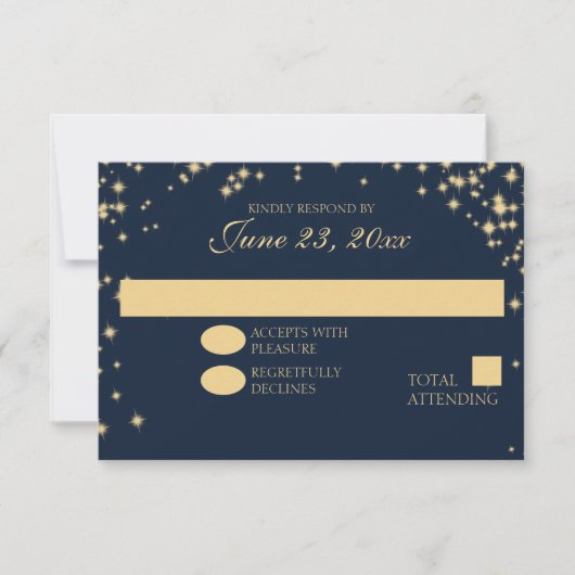 真夜中の星の輝結婚きの反応 出欠カード (正面)