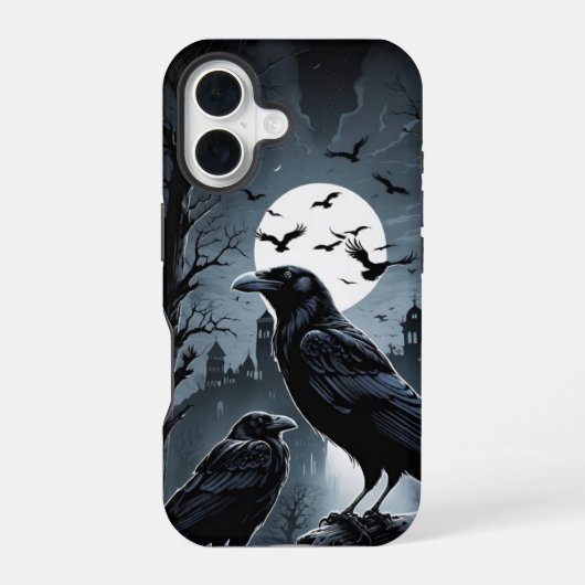 真夜中の月のRaven Iphone 16のケース 16ケース (裏面)