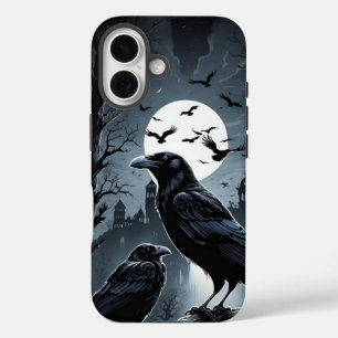真夜中の月のRaven Iphone 16のケース 16ケース