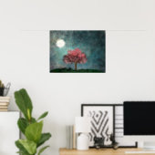 真夜中の月桃色 ポスター (ホームオフィス)