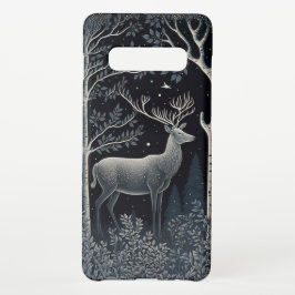 真夜中の森の中のエルク SAMSUNG GALAXY S21+ケース
