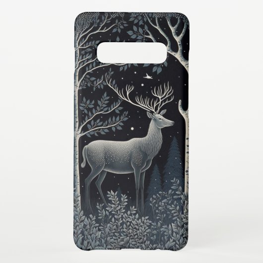 真夜中の森の中のエルク SAMSUNG GALAXYケース (裏面)