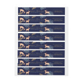 真夜中の森林森林トナカイ及びクリスマスツリー ラップアラウンドラベル (シート)