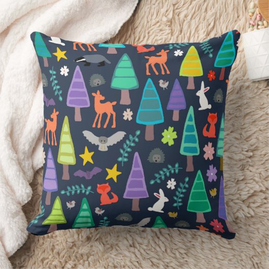 真夜中の森 クッション (ブランケット)
