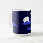 真夜中の満月と星々： コーヒーマグカップ (正面左)