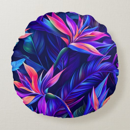 真夜中の熱帯雨林 ラウンドクッション (正面)