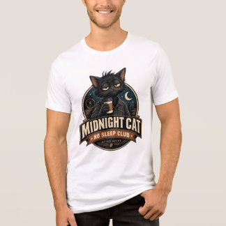 真夜中の猫 眠らないクラブ ヴィンテージ 黒猫 コーヒー トライブレンドTシャツ