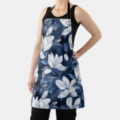 真夜中の白いマグノリアパターン,ガーデニング エプロン (インサイチュ)