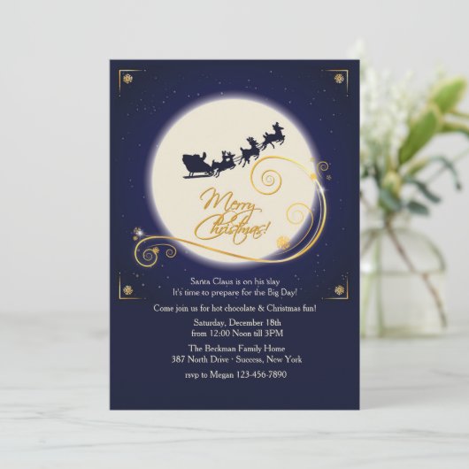 真夜中の白熱クリスマスのパーティの招待状 招待状 (スタンド正面)
