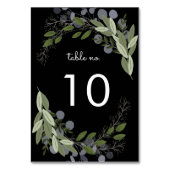 真夜中の結婚式の小枝のテーブルいいえカード テーブルナンバー (裏面)