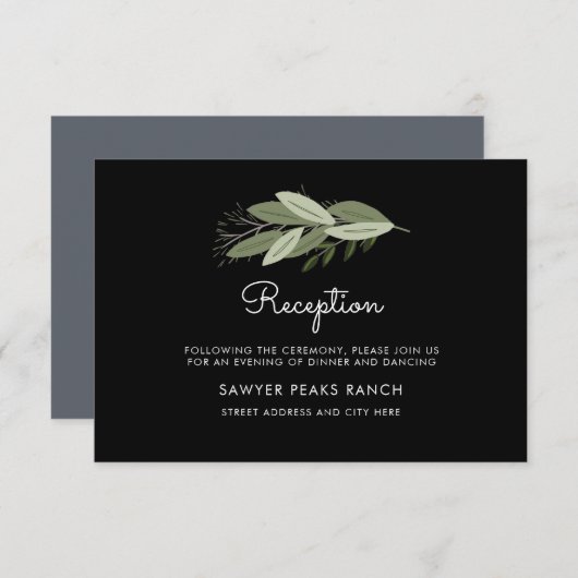 真夜中の結婚式の小枝の披露宴カード 招待状 (正面/裏面)