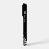 "真夜中の羽根: ポップアウトアートの黒いニワトリ" iPhoneケース (左側面)