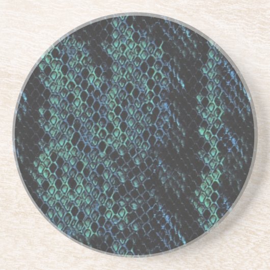 真夜中の色付きヘビの皮 コースター (正面)