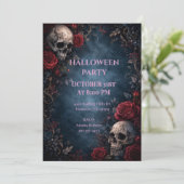 真夜中の花とドクロのハロウィンパーティー 招待状 (スタンド正面)