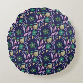 真夜中の花まくら ラウンドクッション