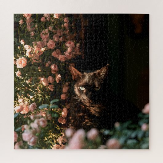 真夜中の花咲く猫 ジグソーパズル (縦)