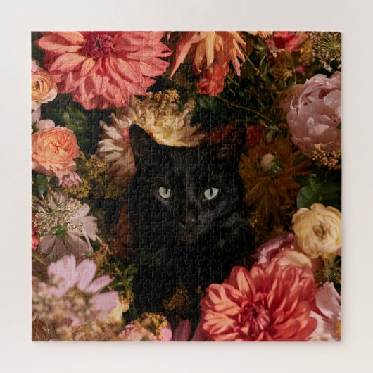 真夜中の花咲く猫 ジグソーパズル (縦)