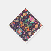 真夜中の花:色のフローラのシンフォニー スタンダードカクテルナプキン (角)