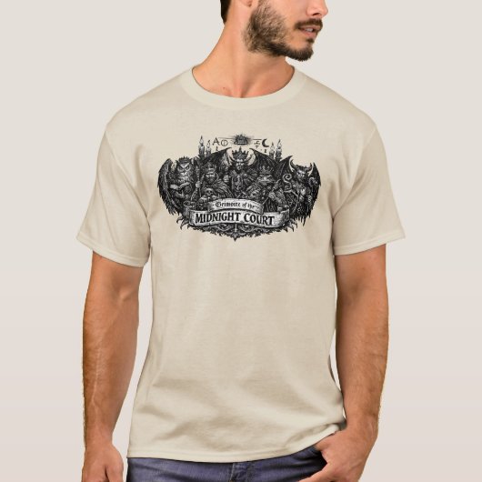 真夜中の裁判所の悪魔の書 Tシャツ (正面)