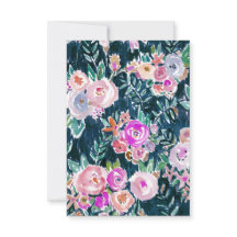 真夜中の豊富さの暗闇のばら色の花のサンキューカード