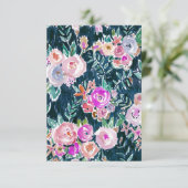 真夜中の豊富さの暗闇のばら色の花のサンキューカード サンキューカード (スタンド正面)